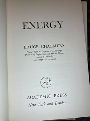 Imagen del vendedor de Energy. a la venta por Plurabelle Books Ltd