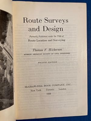 Imagen del vendedor de Route Surveys and Design. Fourth Edition. a la venta por Plurabelle Books Ltd