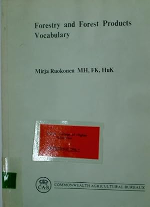 Bild des Verkufers fr Forestry and Forest Products Vocabulary. zum Verkauf von Plurabelle Books Ltd