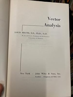 Imagen del vendedor de Vector Analysis. a la venta por Plurabelle Books Ltd