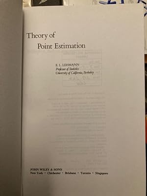 Image du vendeur pour Theory of Point Estimation. mis en vente par Plurabelle Books Ltd