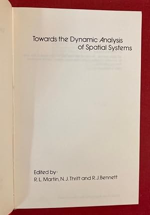 Bild des Verkufers fr Towards the Dynamic Analysis of Spatial Systems. zum Verkauf von Plurabelle Books Ltd