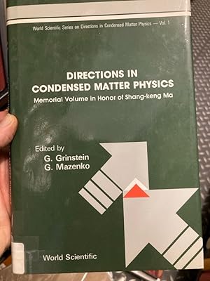 Image du vendeur pour Directions in Condensed Matter Physics: Memorial Volume in Honor of Shang-Keng Ma. mis en vente par Plurabelle Books Ltd