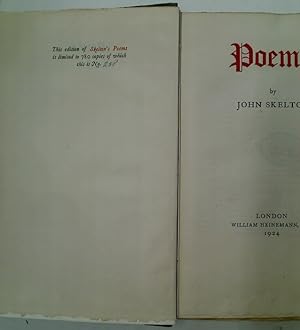 Bild des Verkufers fr Poems. zum Verkauf von Plurabelle Books Ltd