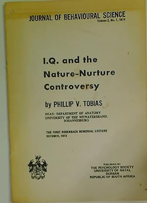 Bild des Verkufers fr I.Q. and the Nature-Nurture Controversy. zum Verkauf von Plurabelle Books Ltd