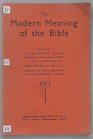 Seller image for The Modern Meaning of the Bible. for sale by Plurabelle Books Ltd