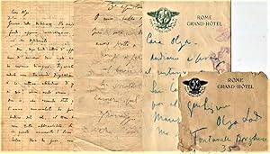2 Lettere e 1 biglietto, manoscritti, autografi e firmati, s.d., indirizzati a Olga Ossani