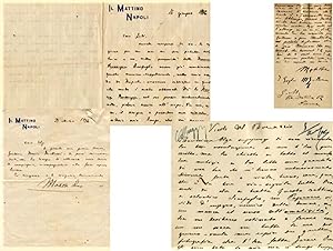 2 lettere autografe, 1 cartolina postale manoscritta, indirizzate a Olga Lodi, 1884-1894. In alle...