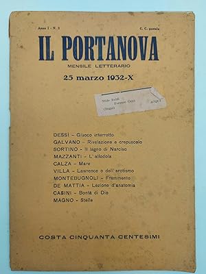 Il Portanova. Mensile letterario, anno I, n. 3, 25 marzo 1932