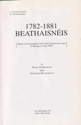 Seller image for Beathaisnis 11782-1881 for sale by Kennys Bookstore