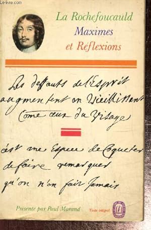 Bild des Verkufers fr Maximes et Rflexions (Collection "Le Livre de Poche", n1530) zum Verkauf von Le-Livre