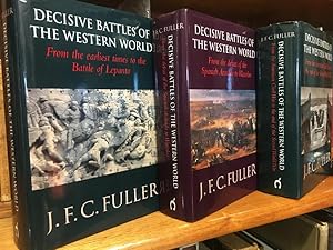 Immagine del venditore per Decisive Battles of The Western World and their influence upon history. Volume I. From the earliest times to the Battle of lepanto. Volume II. From the defeat of the Spanish Armada to Waterloo. Volume III. From the American Civil War to the end of the Second World War. venduto da Time Booksellers