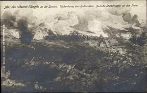 Ansichtskarte / Postkarte Kämpfe an der Somme, Rückeroberung eines Grabenstücks, deutsche Sturmtr...