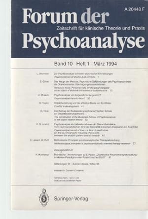 Seller image for Band 10; Heft 1. Forum der Psychoanalyse. Mrz 1994. Zeitschrift fr klinische Theorie und Praxis. for sale by Fundus-Online GbR Borkert Schwarz Zerfa