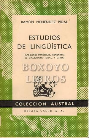 Estudios de lingüística (Las leyes fonéticas, menedus, el diccionario idela y otros)