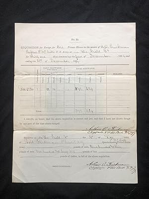 TWO original 1864-1865 MARYLAND CIVIL WAR UNION ARMY CHAPLAIN Requisition Forms for Arthur Brickm...