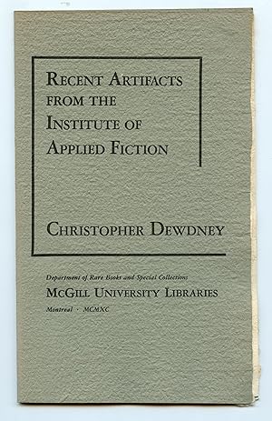 Seller image for Recent Artifacts From the Institute of Applied Fiction for sale by Attic Books (ABAC, ILAB)