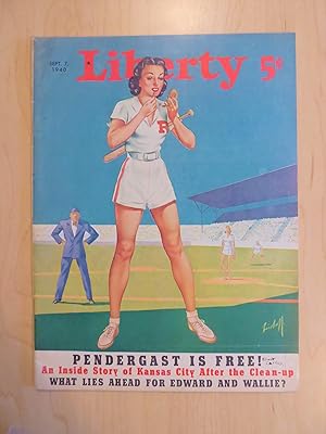 Image du vendeur pour Liberty Magazine September 7, 1940 - Baseball Cover mis en vente par Bradley Ross Books