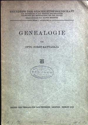 Genealogie. Grundriss der Geschichtswissenschaft, Reihe I, Abteilung 4a.