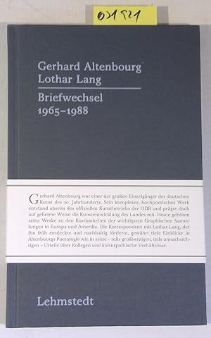 Bild des Verkufers fr Gerhard Altenbourg - Lothar Lang, Briefwechsel 1965-1988 zum Verkauf von Antiquariat Trger