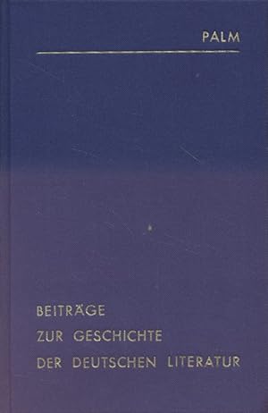 Bild des Verkufers fr Beitrge zur Geschichte der deutschen Literatur des XVI. und XVII. Jahrhunderts. zum Verkauf von Fundus-Online GbR Borkert Schwarz Zerfa