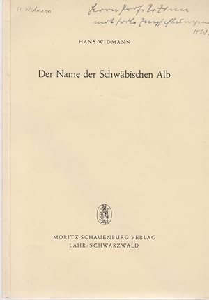 Der Name der Schwäbischen Alb. [Aus: Alemannisches Jahrbuch 1957].