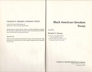 Seller image for Black American Literatue Essays for sale by Clausen Books, RMABA