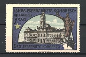 Seller image for Reklamemarke Arad, Landa Esperantista Kongreso 1913, Orsz. Esperanto Kongressus, Gebude und Denkmal for sale by Bartko-Reher