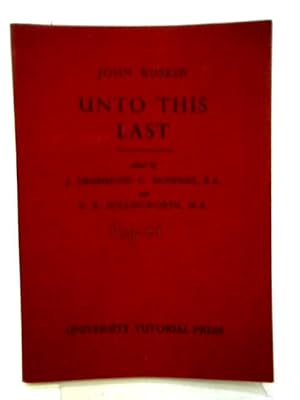 Seller image for Unto This Last for sale by World of Rare Books