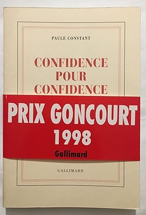 Image du vendeur pour Confidence pour confidence mis en vente par librairie philippe arnaiz