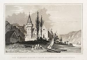 Image du vendeur pour Trechtingshausen. Clemenskapelle & Burg Reichenstein. Waldeck. Die Clemens-Kirche u. Ruine Falkenburg bei Rheinstein mis en vente par GALERIE HIMMEL