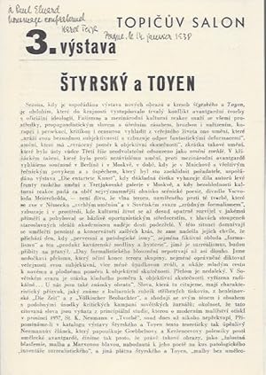 Styrsky a Toyen. 3. Vystava. Topicuv Salon. (Inscribed to Paul Eluard)