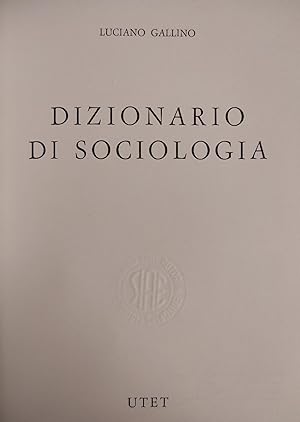 DIZIONARIO DI SOCIOLOGIA