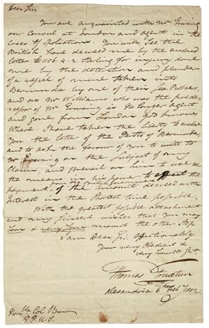 One-page A.L.s. to Vice-President Aaron Burr