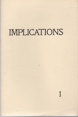 Imagen del vendedor de IMPLICATIONS 1 a la venta por Brian Cassidy Books at Type Punch Matrix