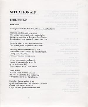 Seller image for SITUATION #18 for sale by Brian Cassidy Books at Type Punch Matrix