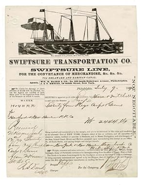 Swiftsure Line, for the conveyance of merchandise, &c. &c. &c, via Delaware and Raritan Canal