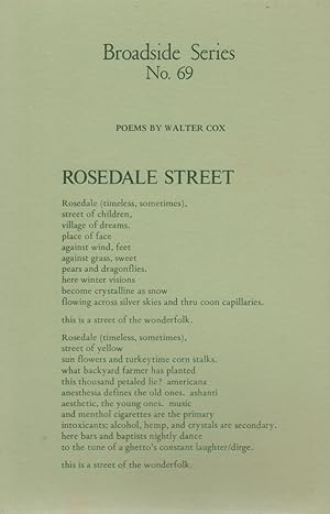 POEMS BY WALTER COX (Broadside No. 69)