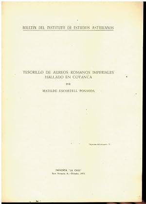 Imagen del vendedor de TESORILLO DE AUREOS ROMANOS IMPERIALES HALLADO EN COYANCA. a la venta por angeles sancha libros