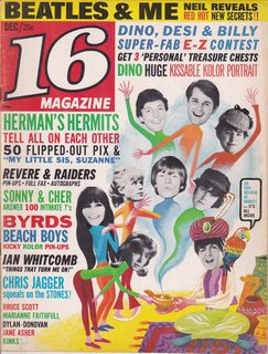 16 Magazine December 1965 Lovin' Spoonful Beatles Byrds Chris Jagger