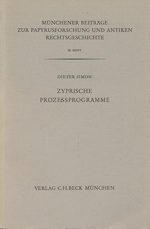 Seller image for Zyprische Prozeprogramme. In Zusammenarbeit mit U. Fidora, H. R. Lug, J. E. Maruhn, H. Mondorf. for sale by Fundus-Online GbR Borkert Schwarz Zerfa