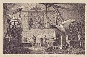 Seller image for Der Birnenapparat für die Bessemerstahlbereitung. Stahlstich von 1885 nach B. Strassberger. for sale by ANTIQUARIAT Franke BRUDDENBOOKS