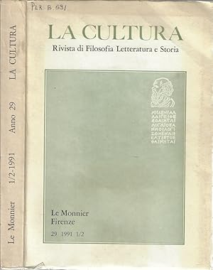 Bild des Verkufers fr La cultura anno 1991 N. 1/2 Rivista di filosofia letteratura e storia zum Verkauf von Biblioteca di Babele