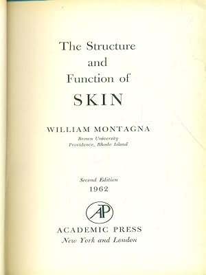 Seller image for The structure and function of skin for sale by Miliardi di Parole