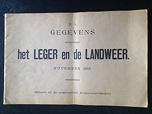 Voorschrift 74 Gegevens betreffende het leger en de Landweer, [Behoort bij de zoogenaamde Emplace...