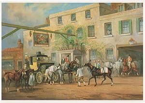 Charles Henderson Changing Horses To A Post Chaise Painting Postcard