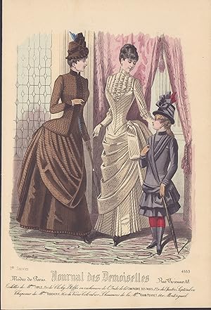 Seller image for Kolorierter Mode Stahlstich von 1884. Paris No. 4553 for sale by ANTIQUARIAT Franke BRUDDENBOOKS