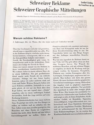 Schweizer Reklame und Schweizer Graphische Mitteilungen. 46. Jahrgang, Heft 1-12, komplett. ACHTU...