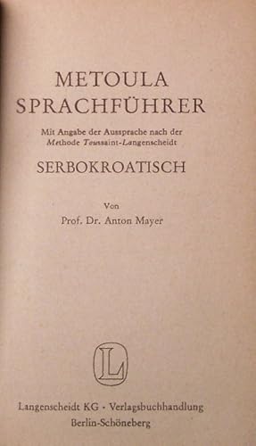 Immagine del venditore per Metoula-Sprachfhrer. Serbokroatisch. 12. Auflage venduto da Antiquariat Bookfarm