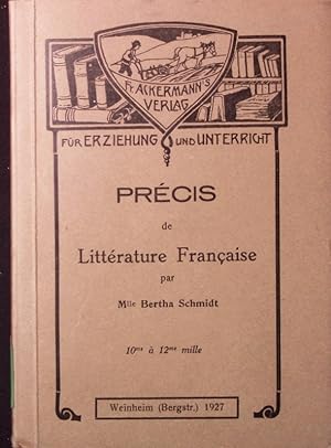 Imagen del vendedor de Precis de littrature Franaise. a la venta por Antiquariat Bookfarm
